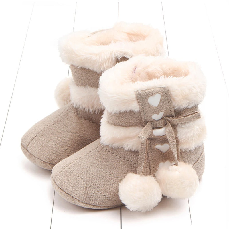 Baby pompom booties