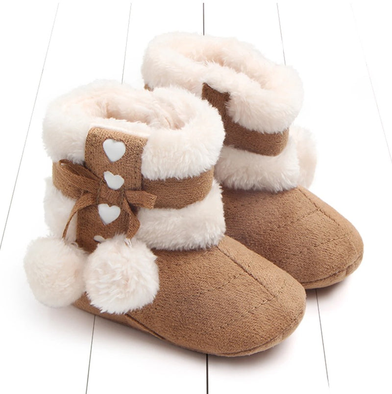 Baby pompom booties