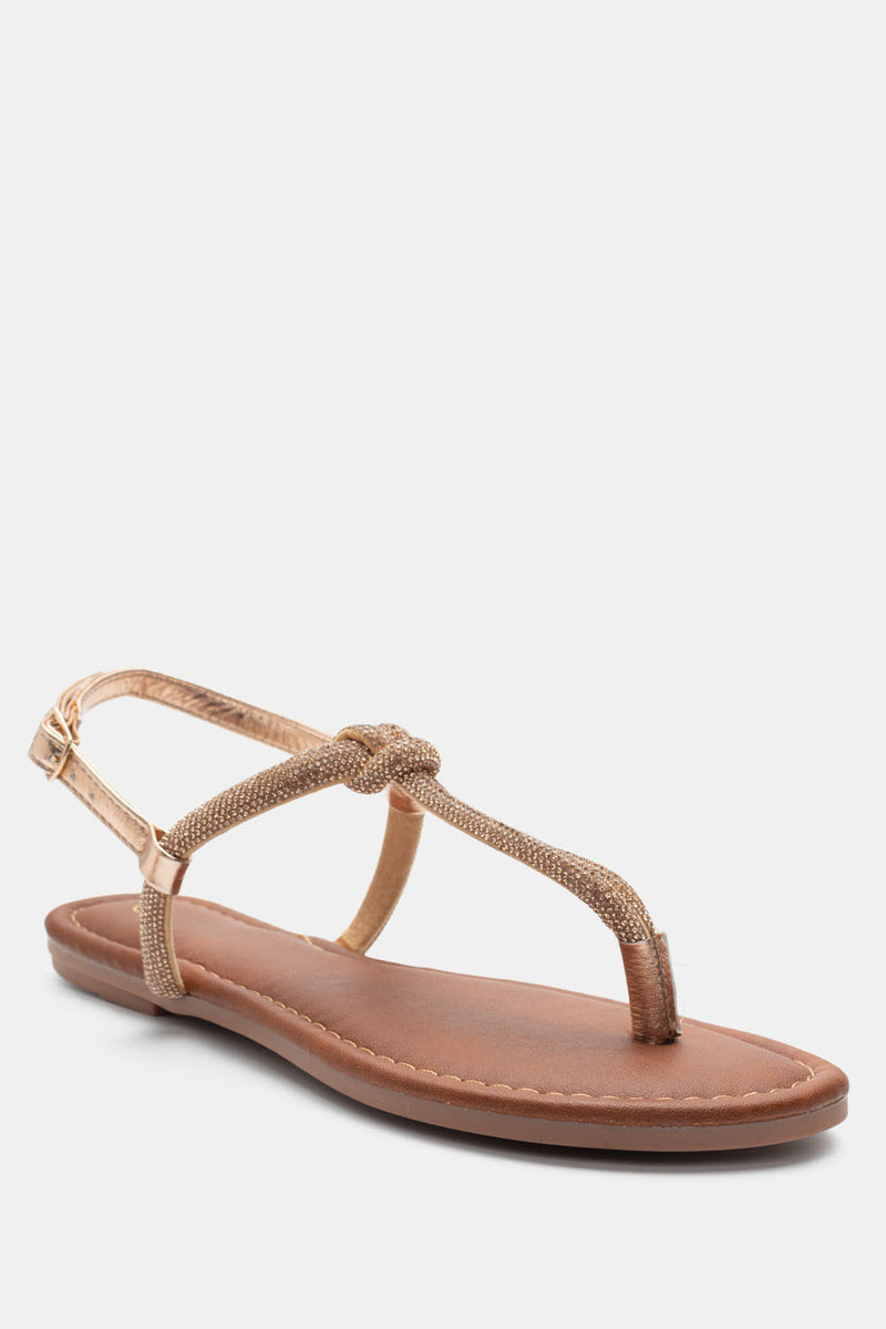 Sandale plate à paillettes
