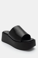 Sandale à semelle compensée Eliza Noir